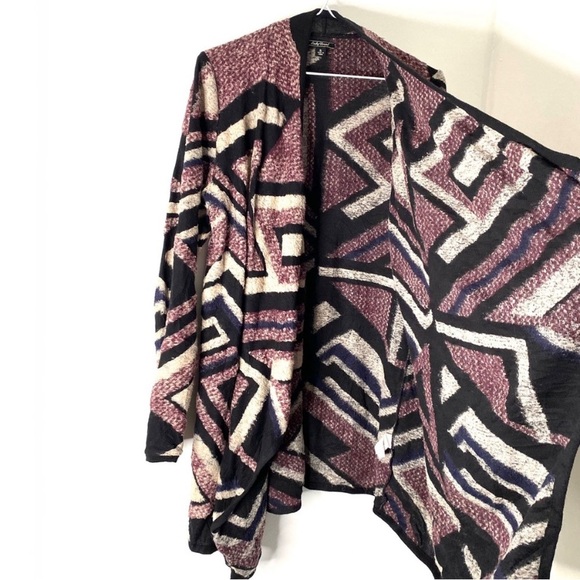 Lucky Brand Multicoloured Fuzzy Geometric Cardigan - Picture 3 of 10